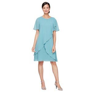 SLNY- Bead-Trimmed Chiffon Shift Dress 6- NWOT